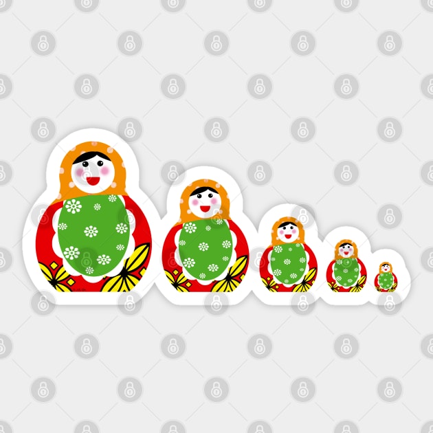 nesting dolls Sticker by cartoonygifts